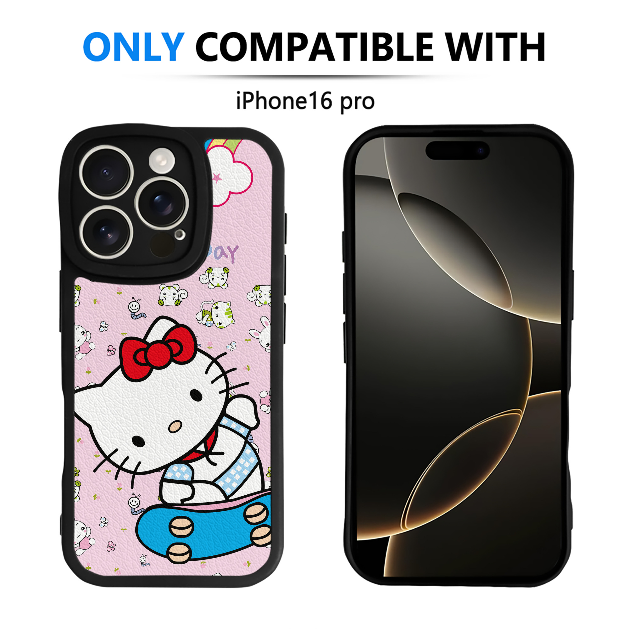 （画像用） Hello Kitty ハローキティ 【iPhone 16シリーズ対応】シリコンスマホケース（レザー調） 材質：シリコン